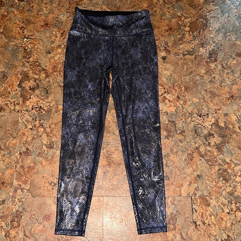 Ideology Women’s Metallic Blue Python Snakeskin Athletic Size Extra Small XS - Picture 3 of 9